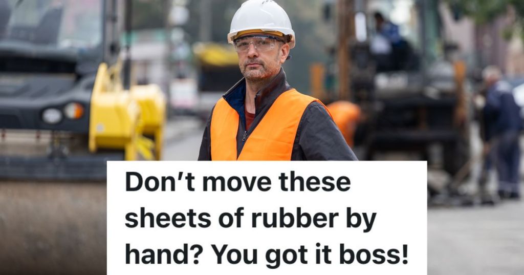 road construction worker in white hardhat and orange vest