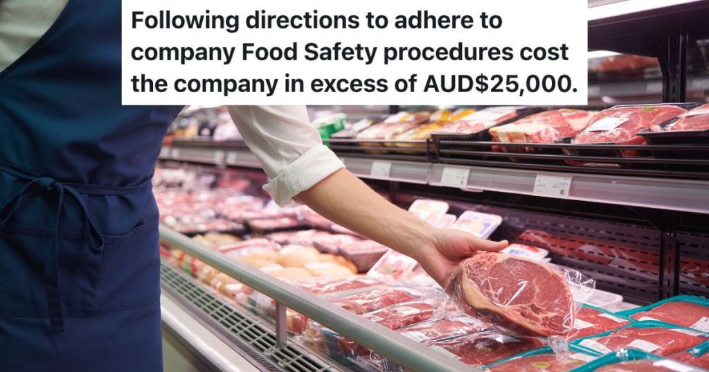 grocery store employee in the meat department