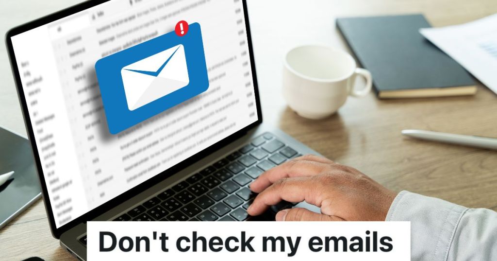 checking email on a computer