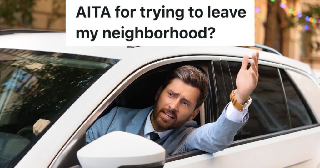 upset man leaning out of car window