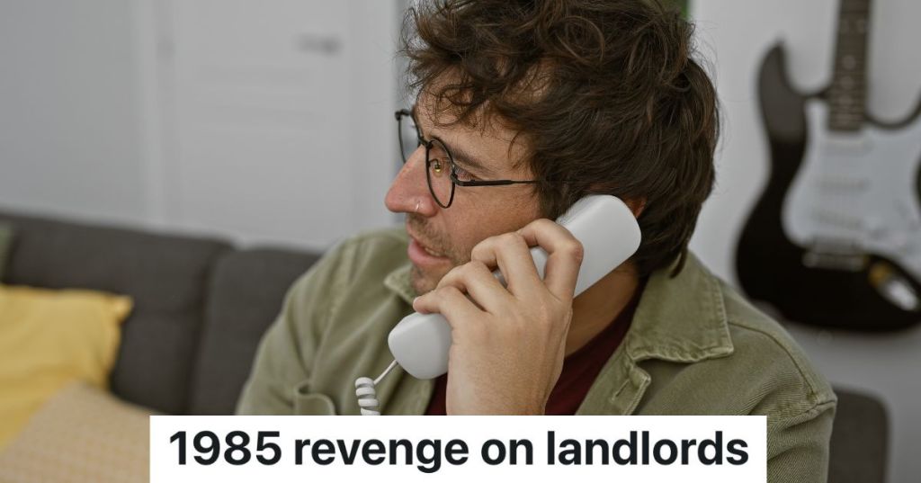 man holding a landline phone