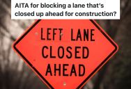 Lane Is Closed On The Highway Due To Construction, So One Driver Tries To Stop Other Drivers From Cutting In Line While Merging