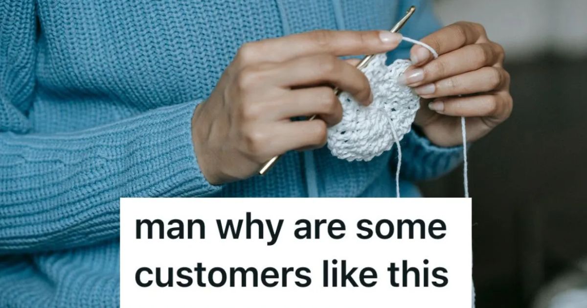 person crocheting