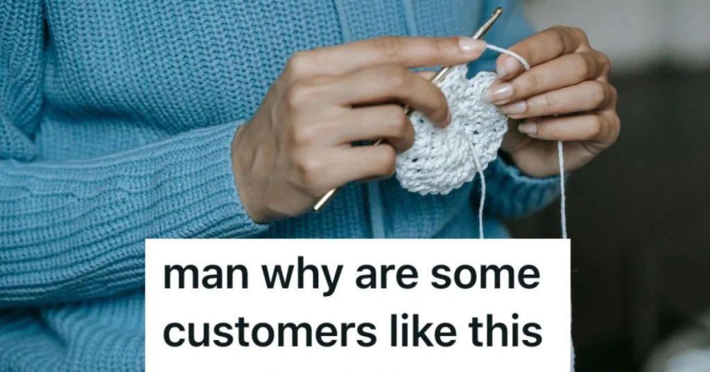 person crocheting