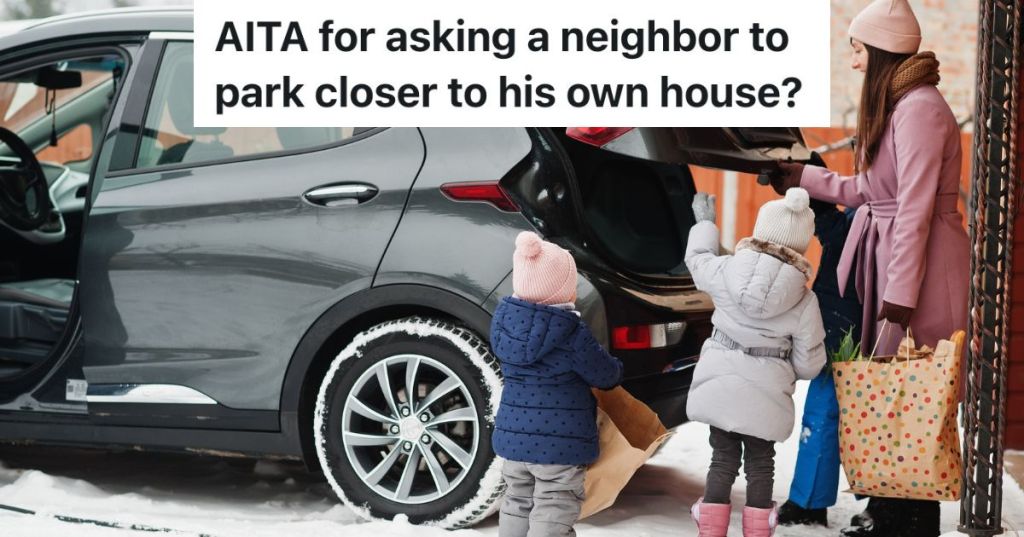 mom and kids unloading car