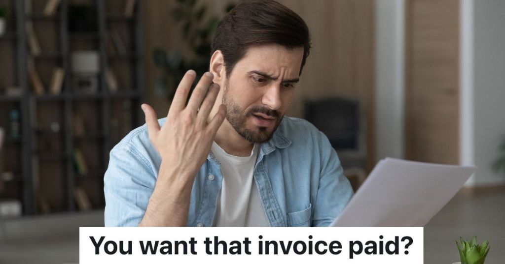 frustrated man looking at a piece of paper