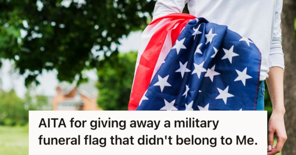 Woman holding a US flag