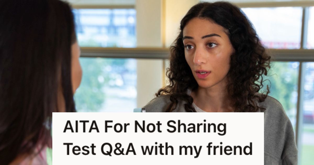 Two college girls talking