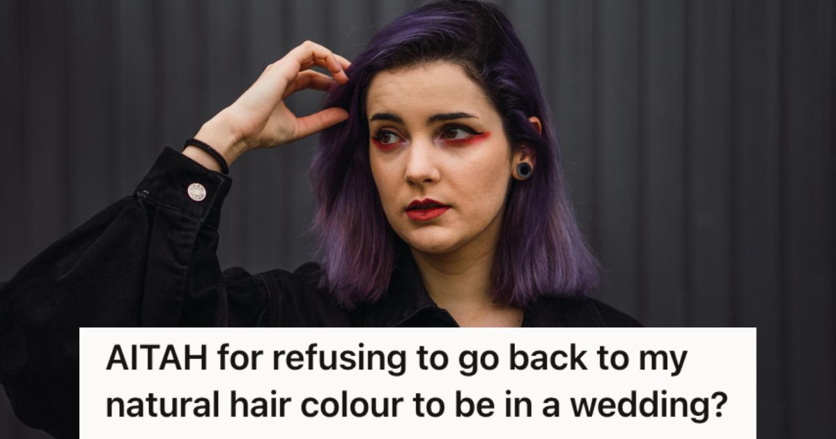 Woman with purple and black hair