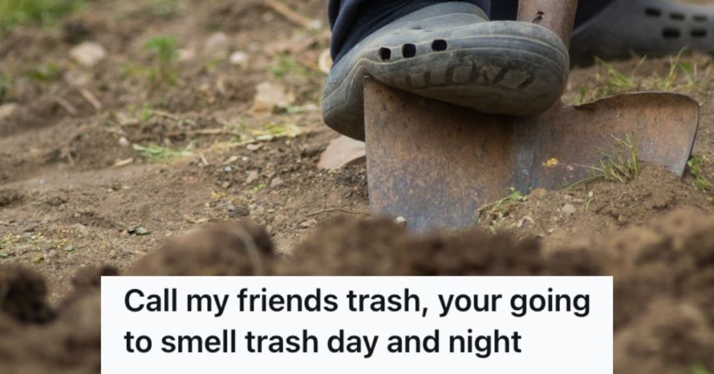 Man digging soil and making a compost