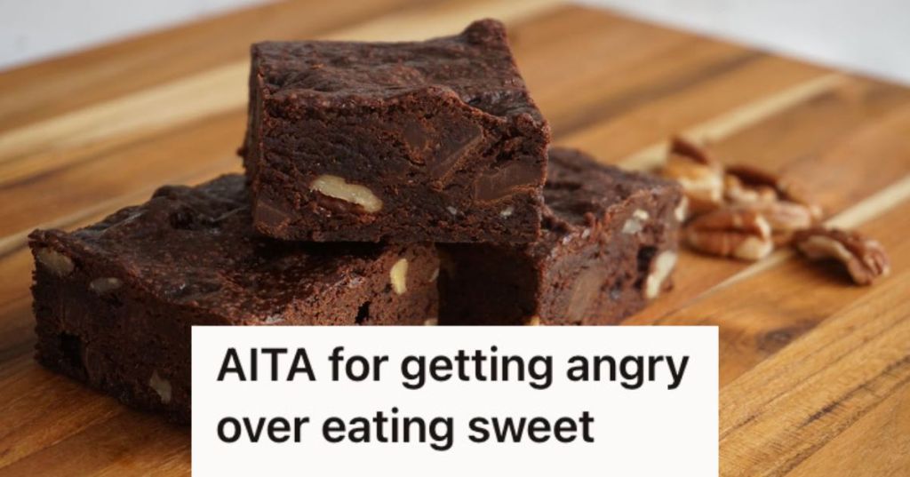 Brownie slices with nuts on the table