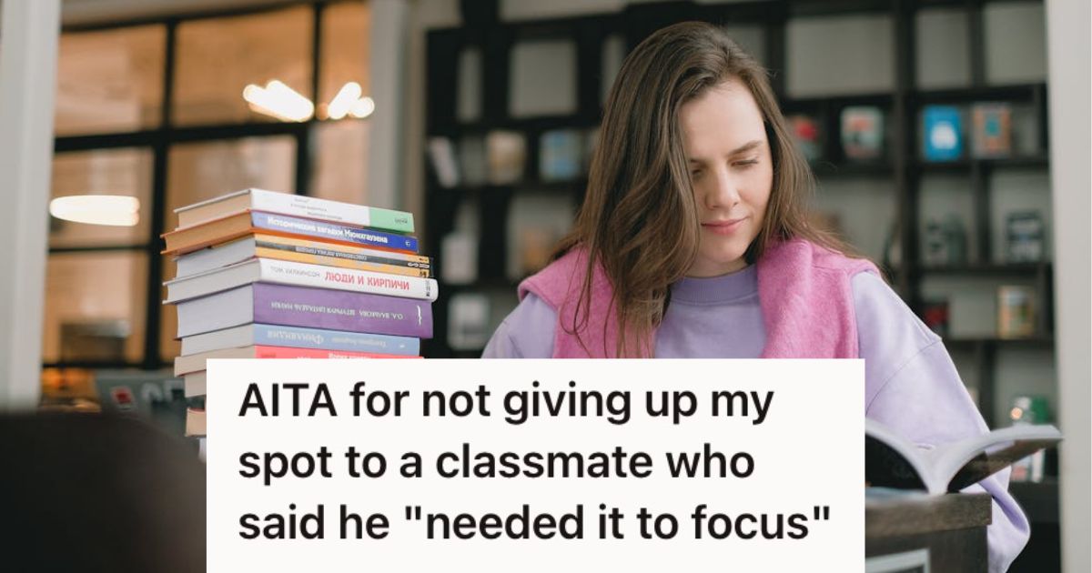 Woman reading a book in the library