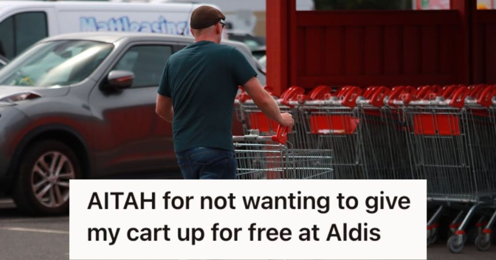 Man returning an empty shopping cart