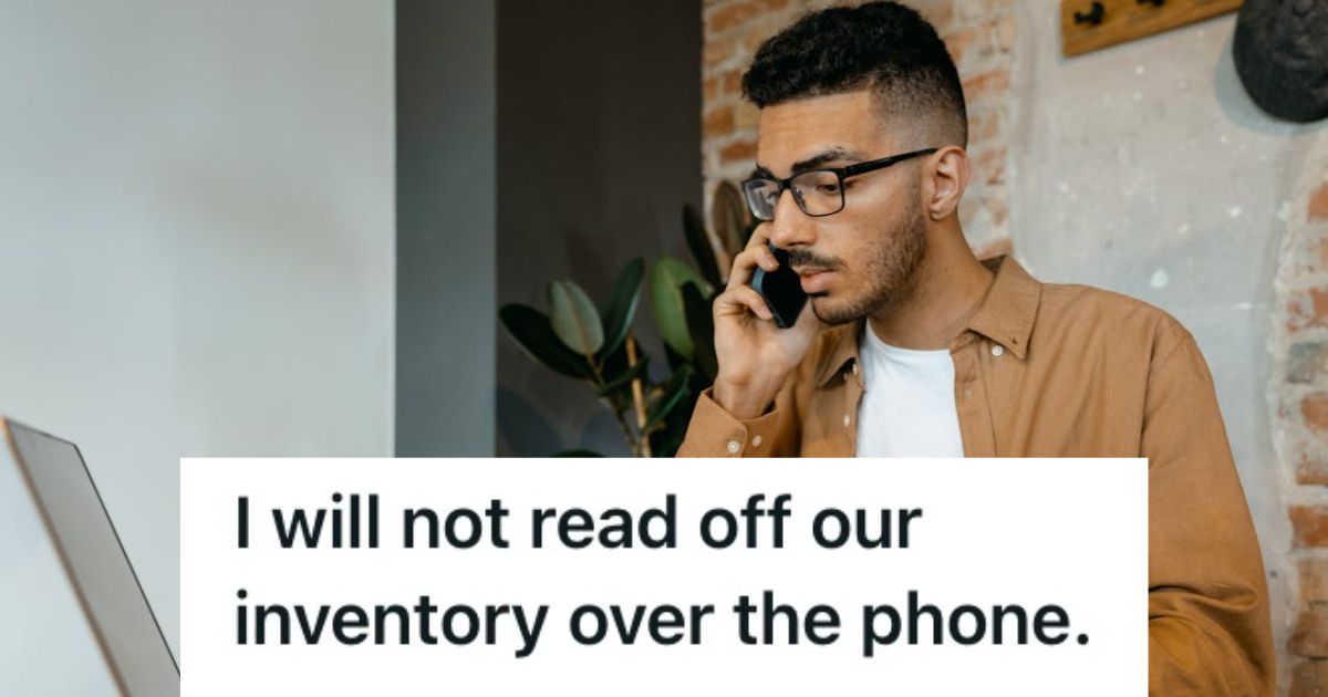 Man talking on the phone with a customer