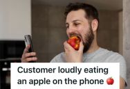 Employee Answered A Call From A Customer Who Was Loudly Eating An Apple Over The Phone, So He Couldn’t Understand What He Was Saying