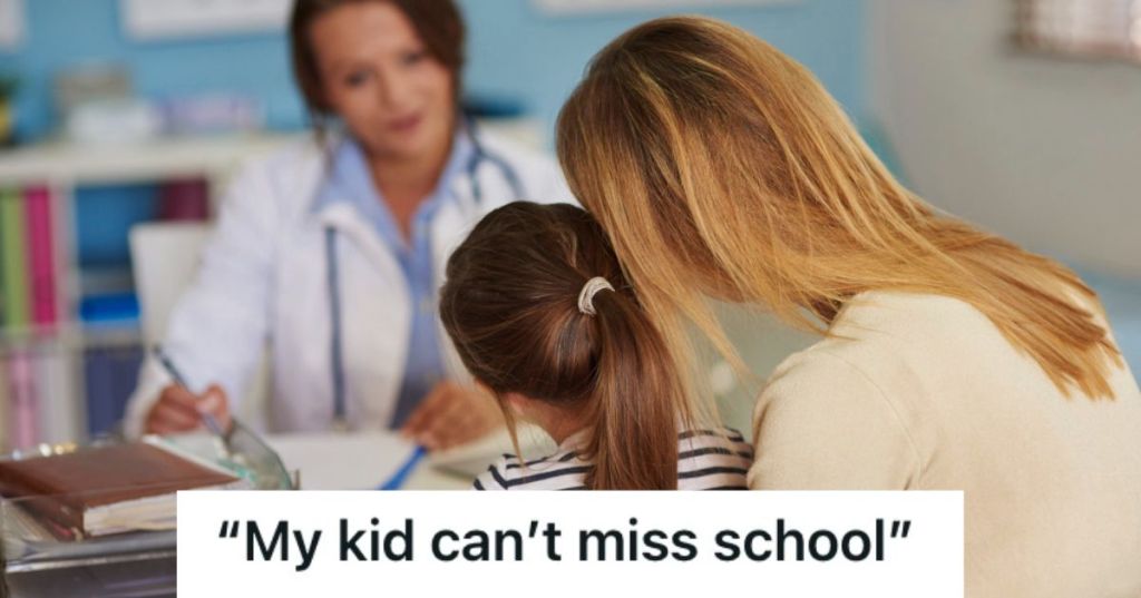 Mother and daughter visiting the doctor