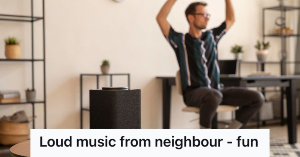 Man listening to music on his bluetooth speaker