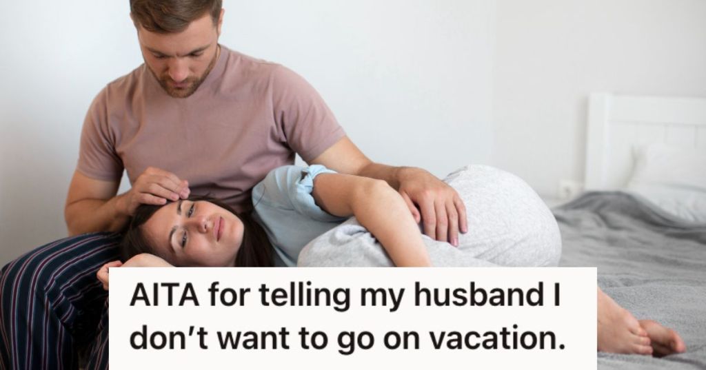 Tired woman lying on a man's lap