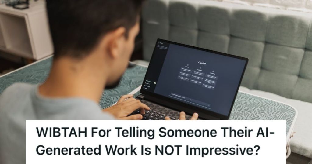 Man using ChatGPT on his laptop