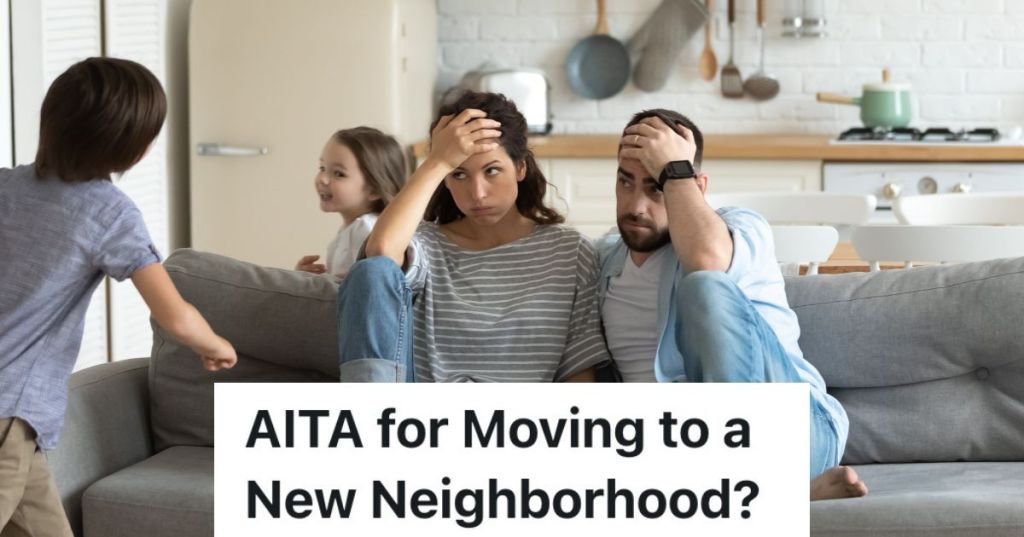 stressed out parents with two kids running around