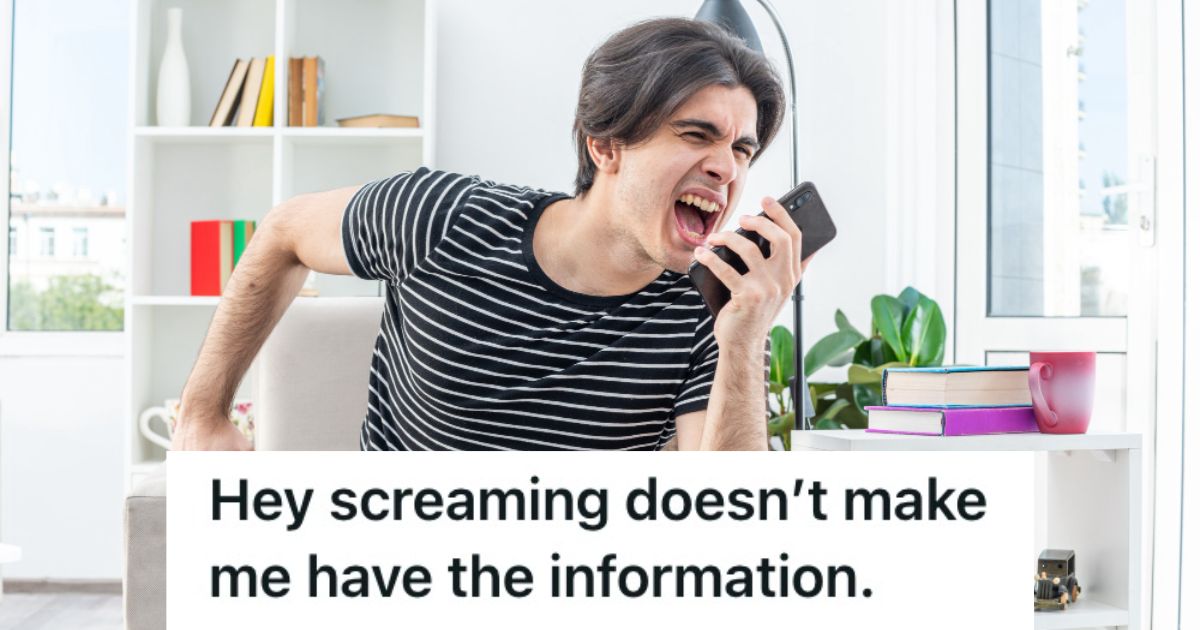 Man screaming on the phone