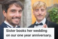 Man Got Married To His Longtime Partner, And His Sister Was So Inspired By It That She Booked Her Own Wedding On The Exact Same Date One Year Later