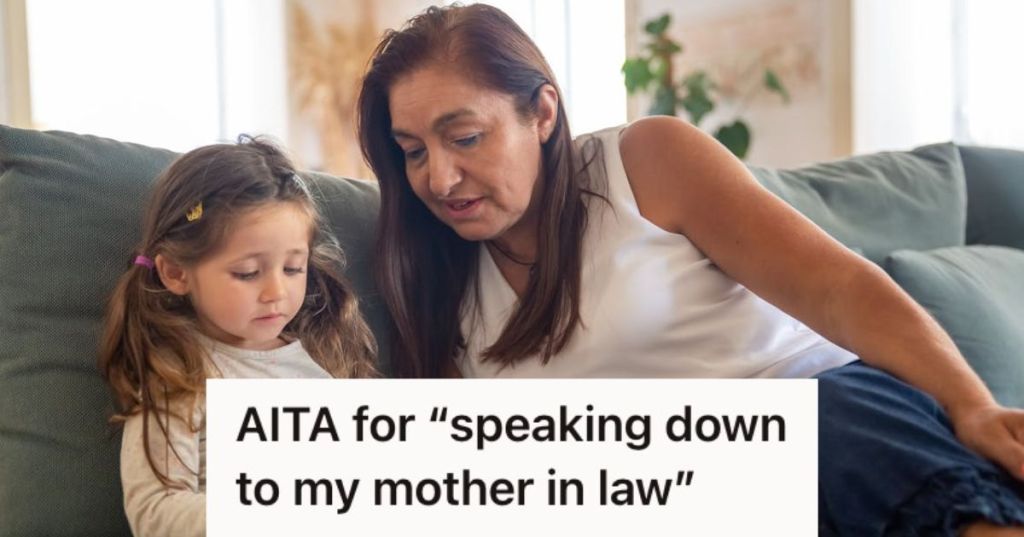 Grandmother looking after a young girl