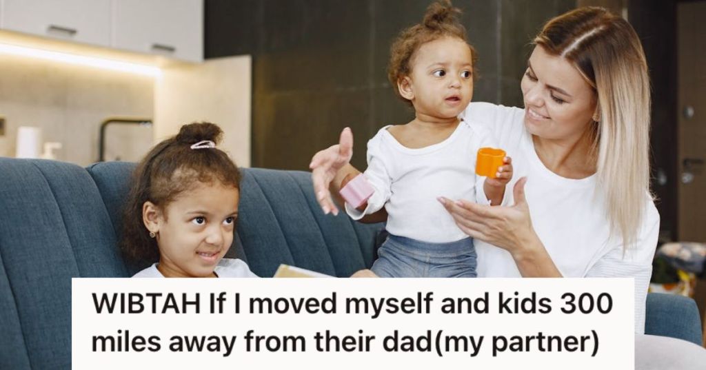 Woman spending time with 2 little girls