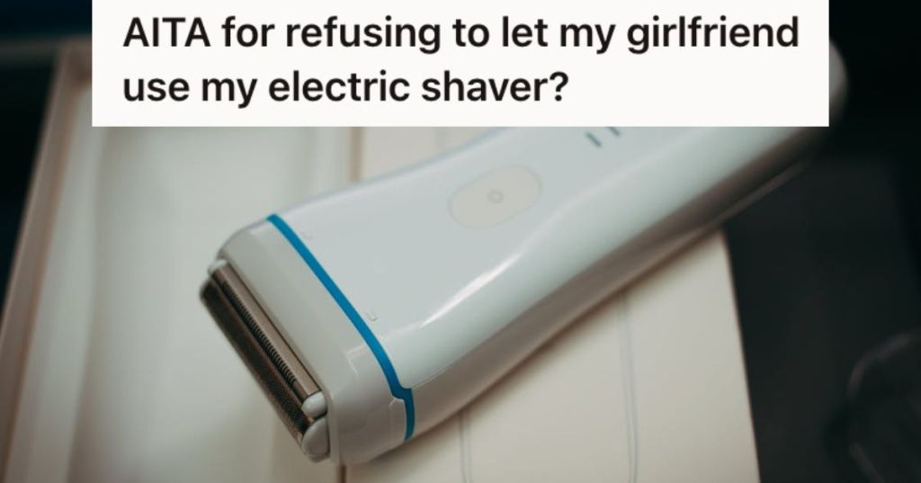 A white electric shaver