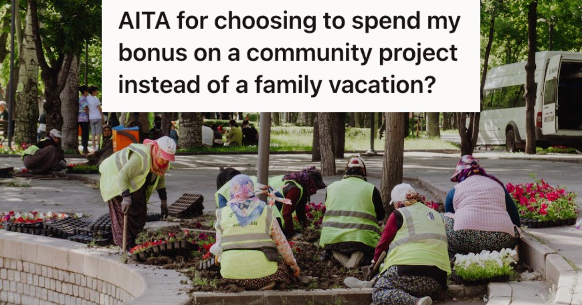 Community workers helping each other clean in cleaning the park