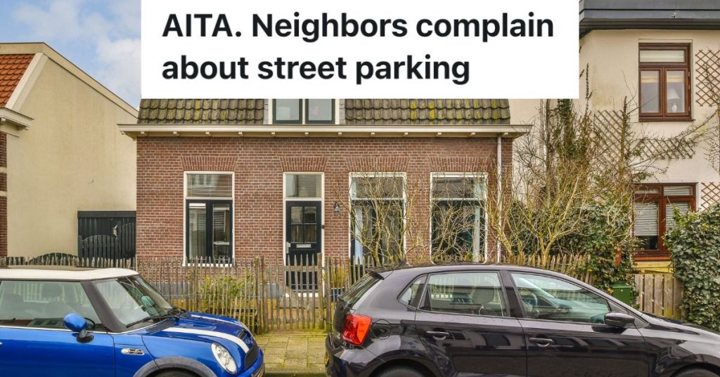 two cars parked on the street in front of a house
