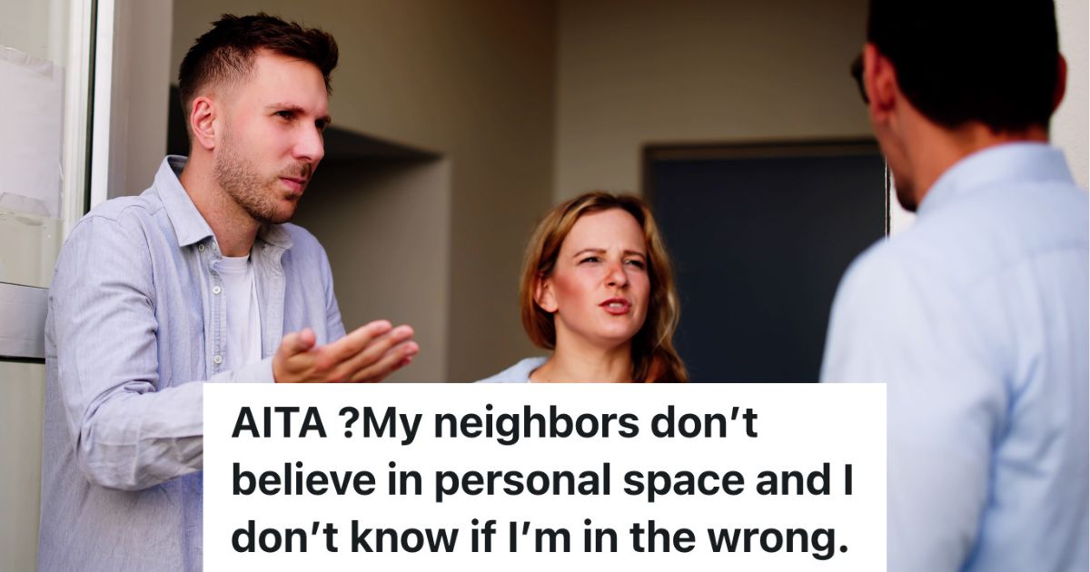 couple arguing with man in doorway