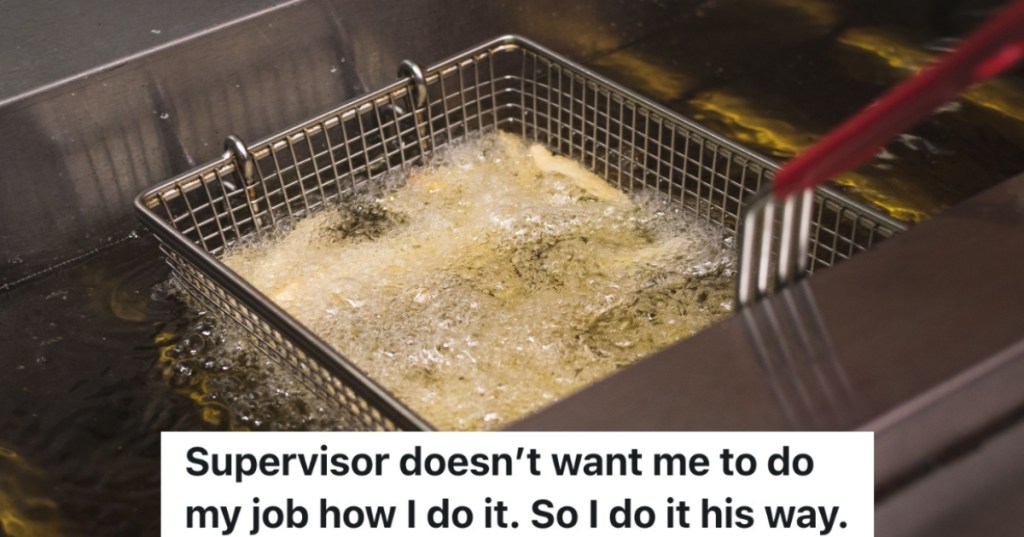 french fries in a deep fryer