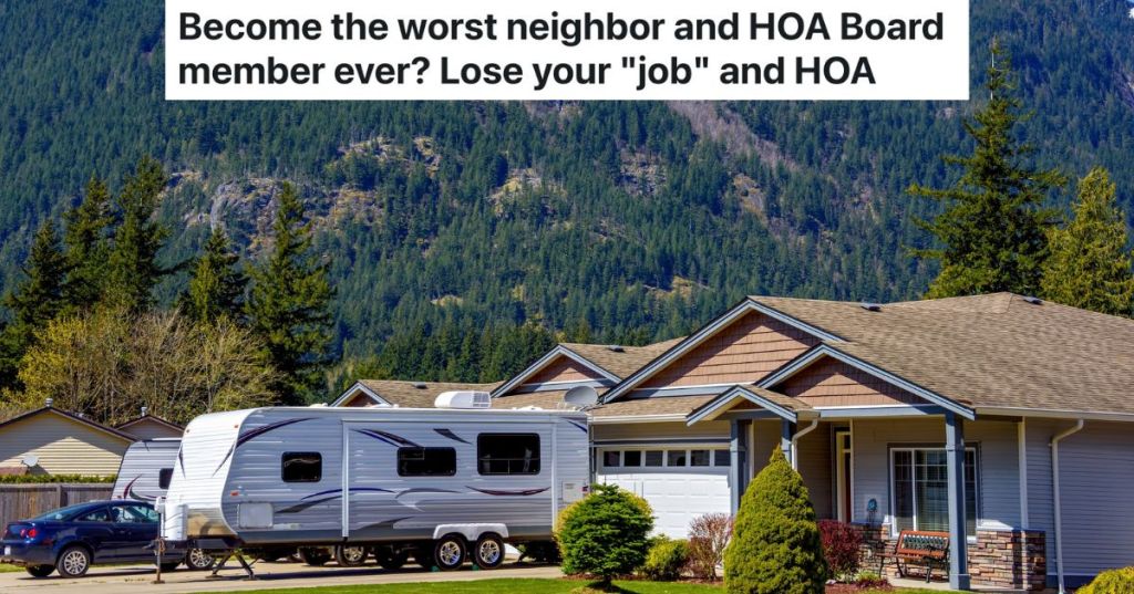 RV parked in house's driveway