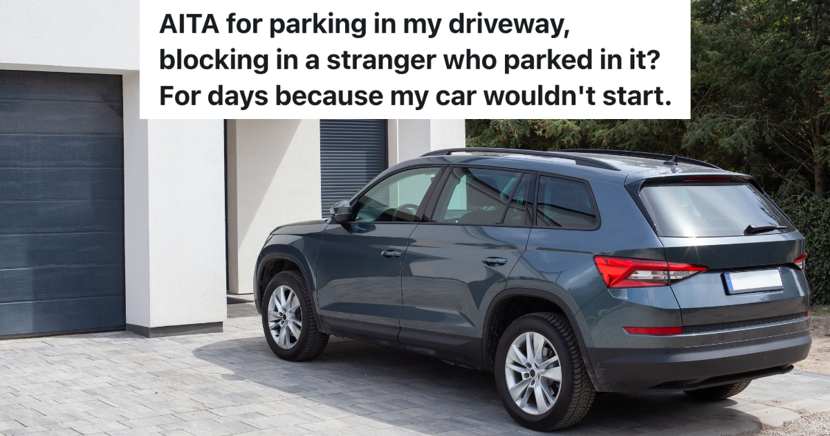 new SUV parked in residential driveway