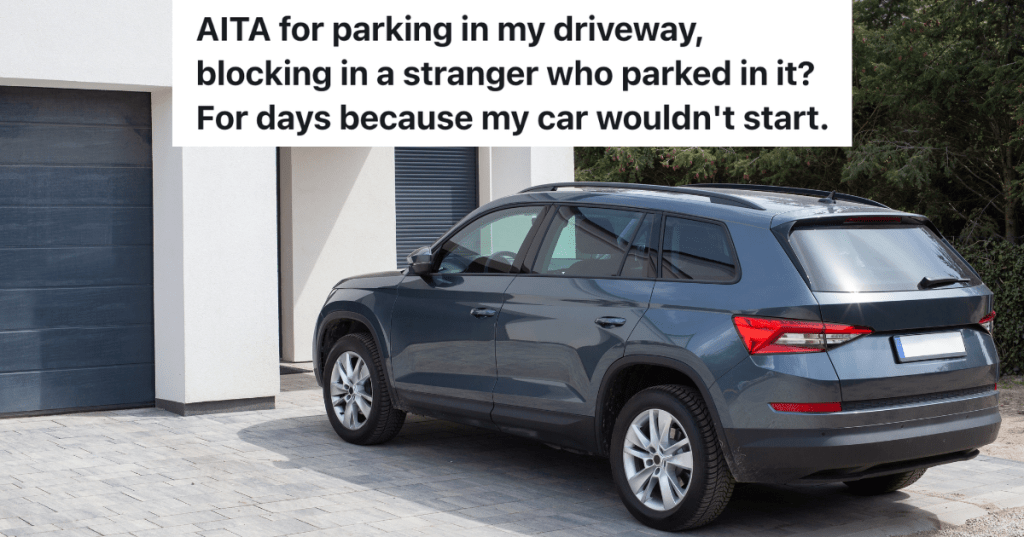 new SUV parked in residential driveway