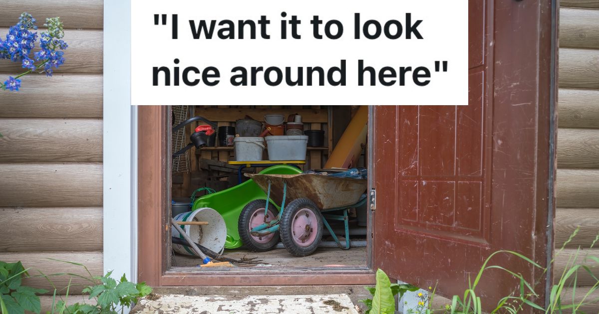 Landlord Threatens To Evict Tenants Unless They Clean Out The Shed, So They Do Some Research And Get Him In Trouble With The Government And The Police open door to messy shed