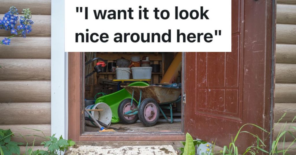 open door to messy shed