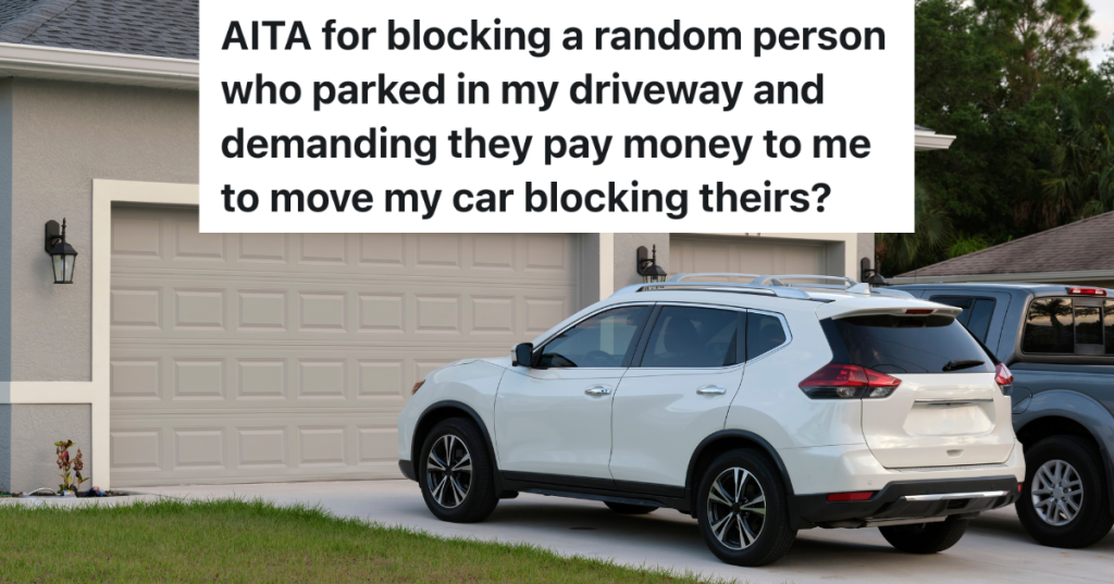 two cars parked in a driveway