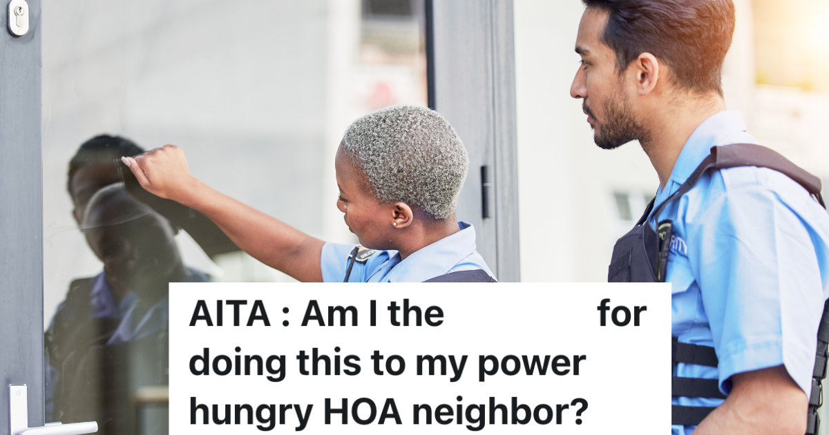 Homeowner Who Does Not Live In An HOA Is Really Annoyed With An HOA President Who Lives Next Door, So He Threatens To Destroy His Family two police officers knocking on door