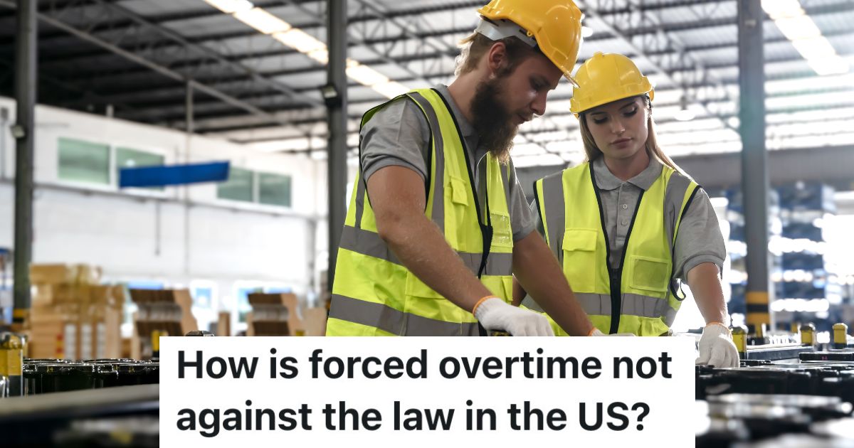 man and woman working in a factory