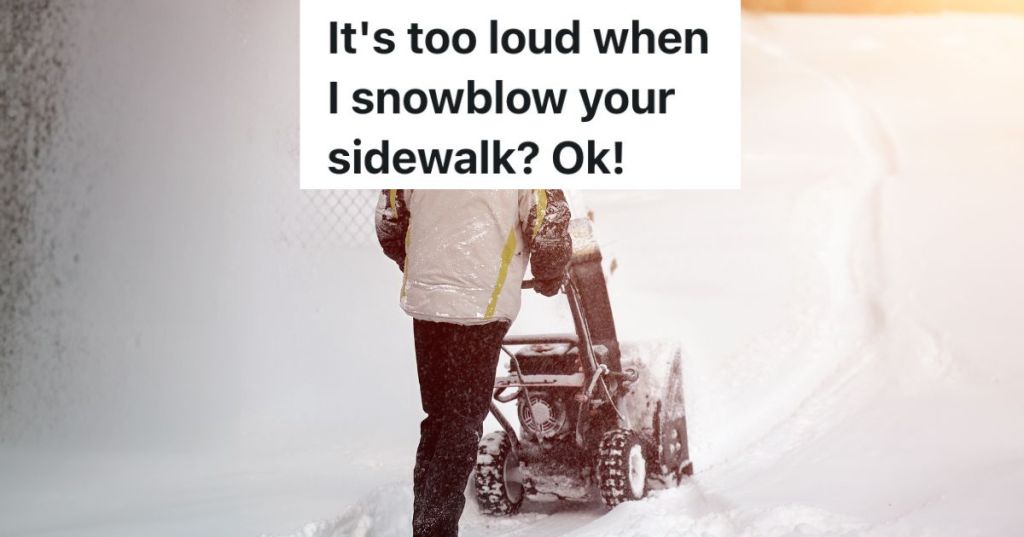 man using a snowblower