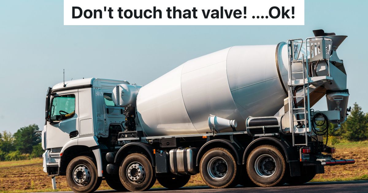 Contractor Tells Concrete Mixer Driver Not To Touch The Water Valve On His Truck, So Theres A Huge Flood On The Construction Site concrete mixer truck