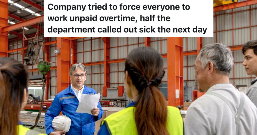 supervisor talking to factory workers in a meeting