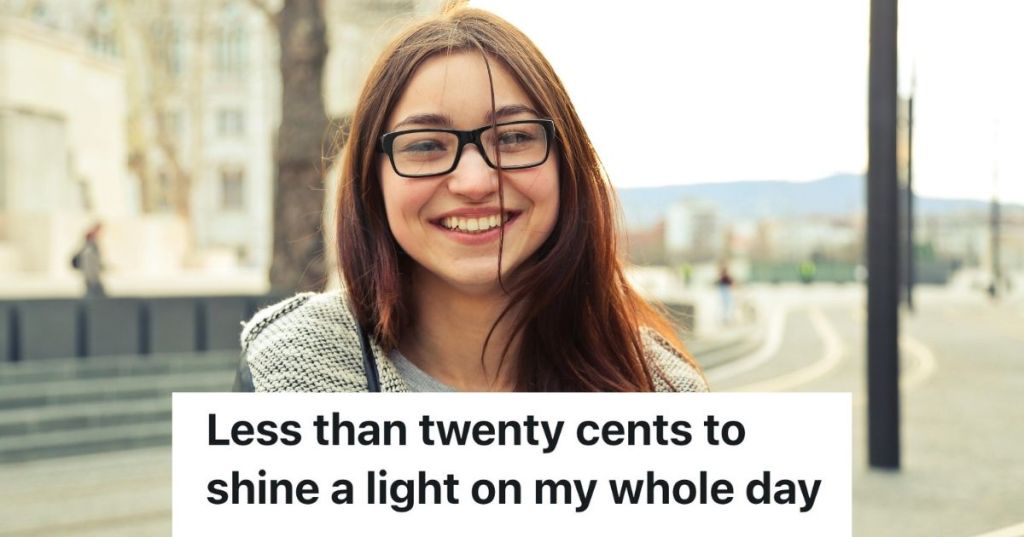 Woman smiling on street in winter coat