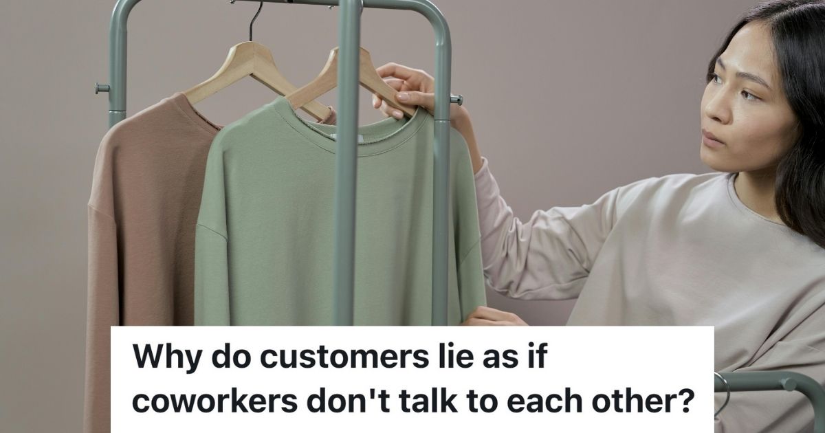 Woman hanging clothes up