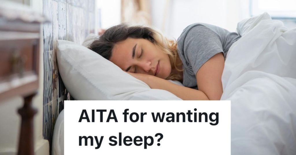 Woman sleeping in a bed on her side