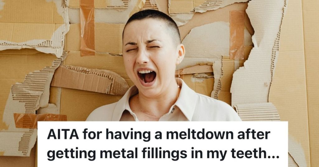 Woman screaming with her eyes closed