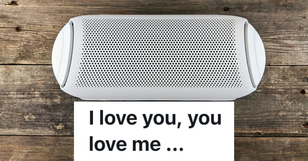 Wireless speaker on a wood table