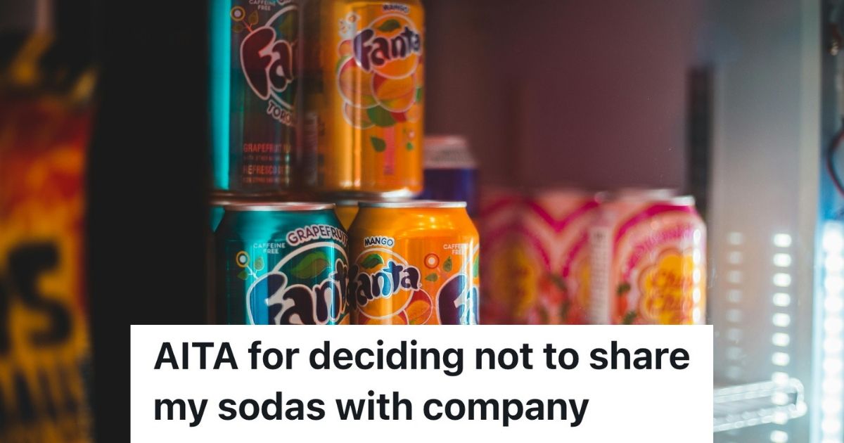 Mini fridge full of soda cans